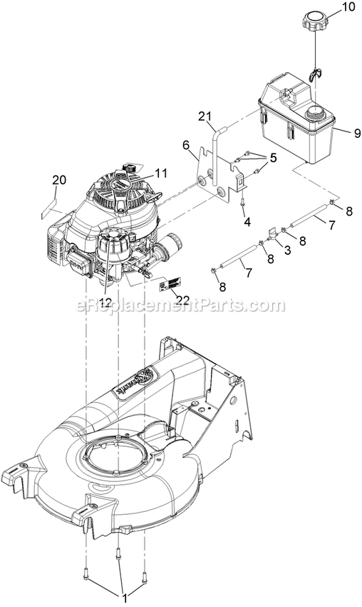 Engine Assembly Diagram and Parts List for ECXKA21 (313000000-313999999)(2013) Exmark Lawn Mower