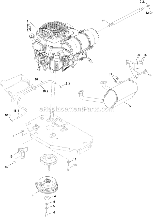 Engine Assembly Diagram and Parts List for LZS749AKC72400 (400000000-402082299)(2017) Exmark Lawn Mower