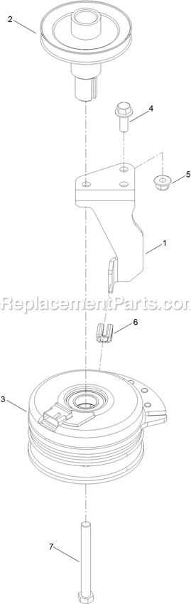 Clutch Assembly Diagram and Parts List for QZE725GKC42200 (411294212-999999999)(2022) Exmark Lawn Mower
