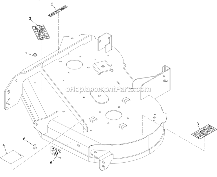 34 Inch Deck Assembly With Decals Diagram and Parts List for QTS452CEM34200 (316000000-399999999)(2016) Exmark Lawn Mower
