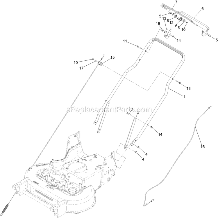 Handle Assembly-Type B Diagram and Parts List for ECS180CKA30000 (402082300-404314158)(2018) Exmark Lawn Mower