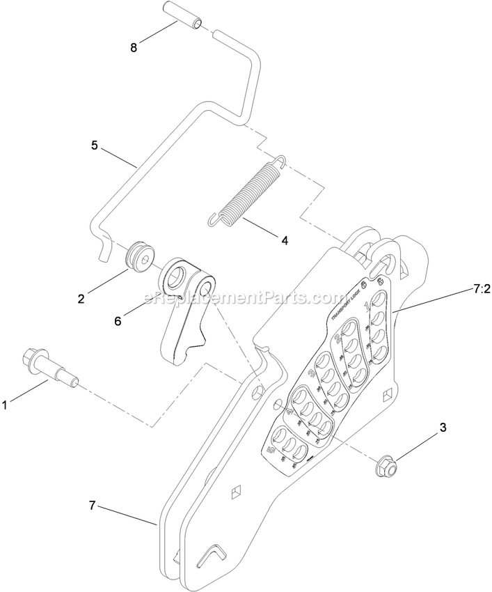 Height-Of-Cut Assembly Diagram and Parts List for LZAS29KA724LP (850000-919999)(2010) Exmark Lawn Mower
