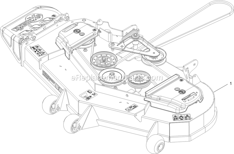Complete Deck Assembly Diagram and Parts List for LZS740AKC524A2 (316000000-316999999)(2016) Exmark Lawn Mower