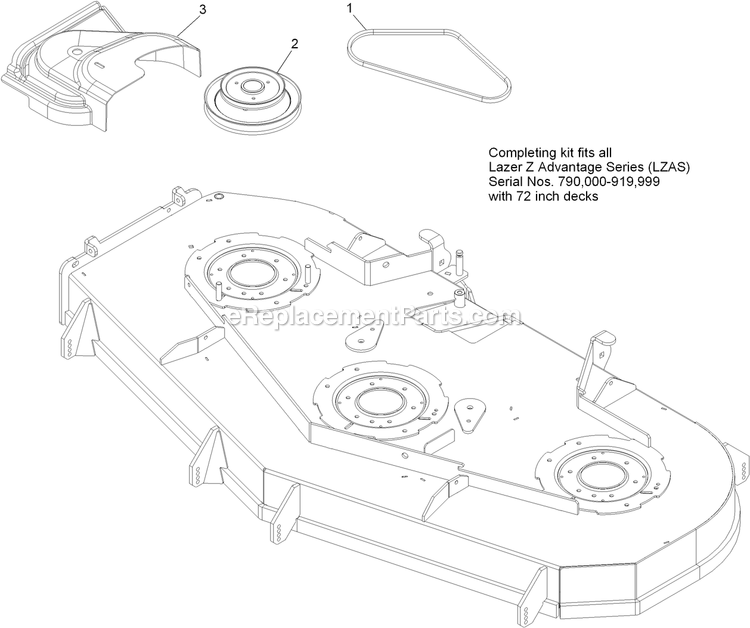 Completing Kit (3) Diagram and Parts List for LZUVQD11 (312000000-312999999)(2012) Exmark Lawn Tractor Accessories