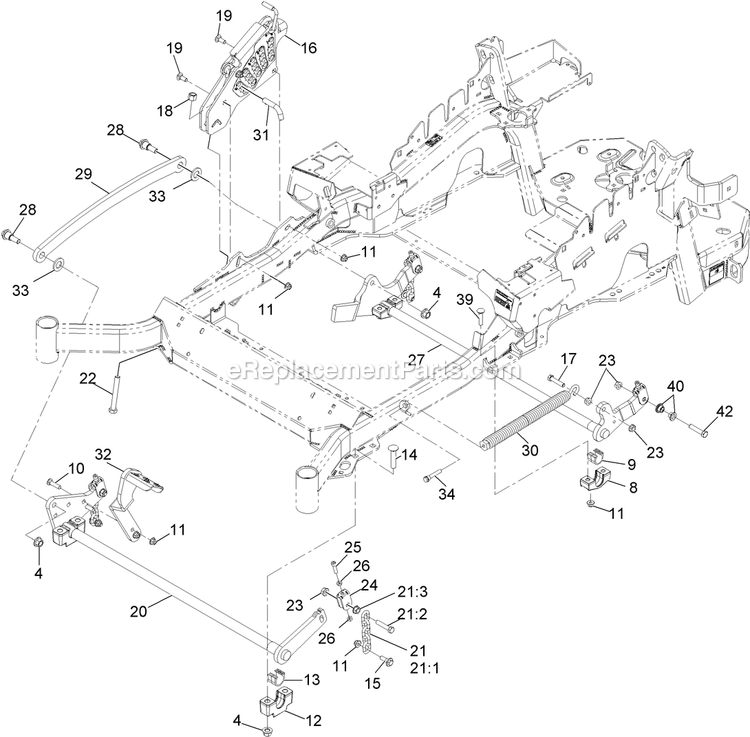 Deck Lift Assembly Diagram and Parts List for LZE730KA604 (313000000-313999999)(2013) Exmark Lawn Mower