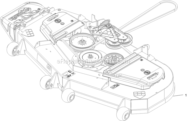 Complete Deck Assembly Diagram and Parts List for LZX940AKC606T0 (315000000-315999999)(2015) Exmark Lawn Mower