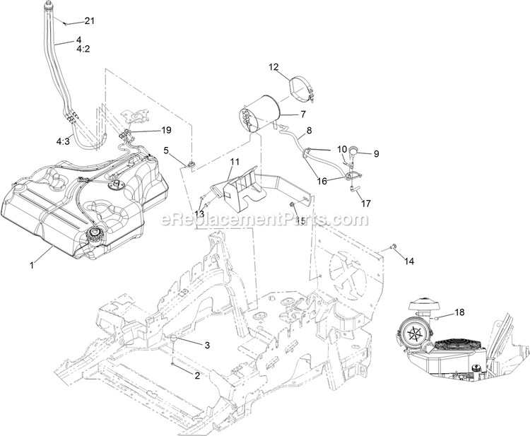 Fuel Assembly Diagram and Parts List for LZS651CKA484A2 (400000000-402082299)(2017) Exmark Lawn Mower