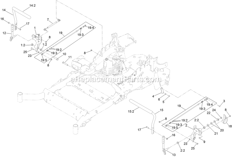 Motion Control Assembly Diagram and Parts List for LZE801GKA604C1 (400000000-402082299)(2017) Exmark Lawn Mower