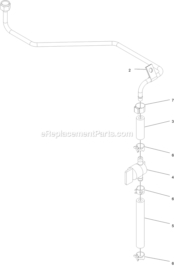 Fuel Line Assembly Diagram and Parts List for STS651GKA48400 (406294345-408644345)(2020) Exmark Lawn Mower