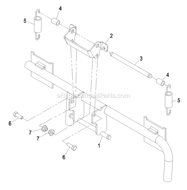Bagger Mount Assembly Diagram and Parts List for 116-1084 (790000-849999)(2009) Exmark Lawn Tractor Accessories