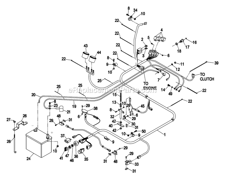 Electrical Group (2) Diagram and Parts List for LZ25KA604 (320000-369999)(2002) Exmark Lawn Mower