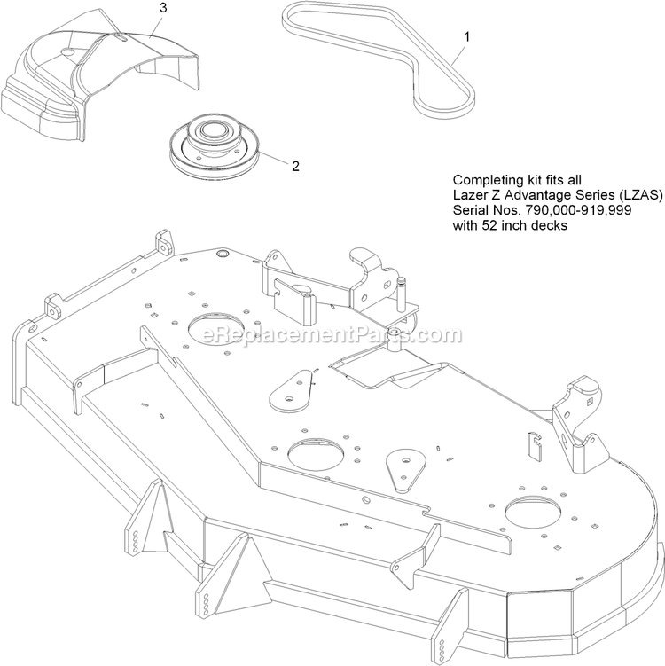 Completing Kit (3) Diagram and Parts List for LZUV2B (920000-999999)(2011) Exmark Lawn Tractor Accessories