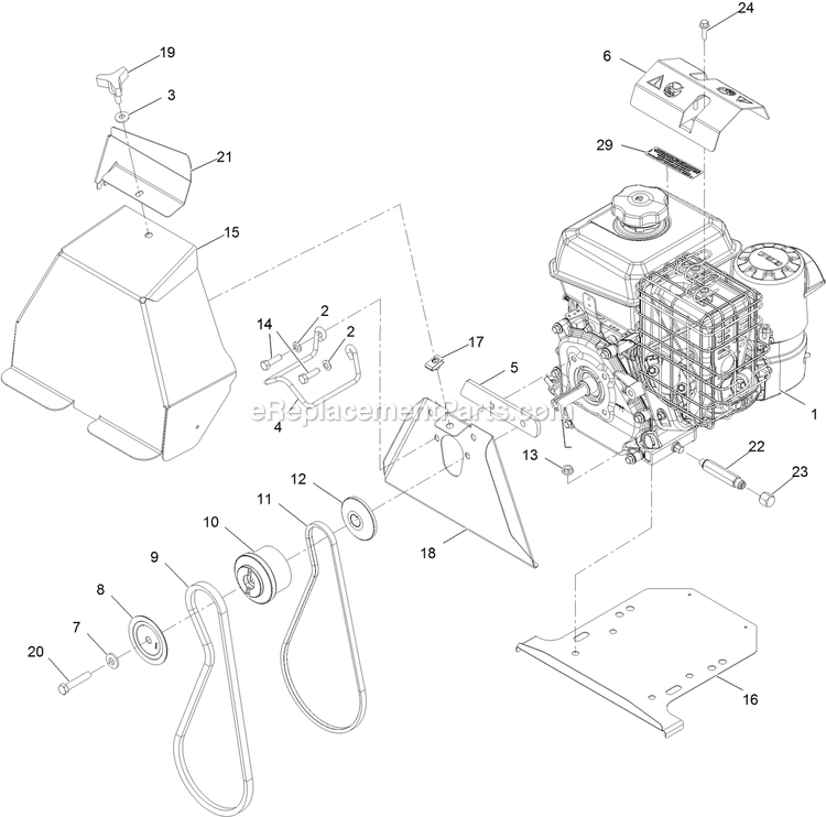 Engine Assembly Diagram and Parts List for BRS270CKC36000 (406294345-408644345)(2020) Exmark Leaf Blower / Vacuum