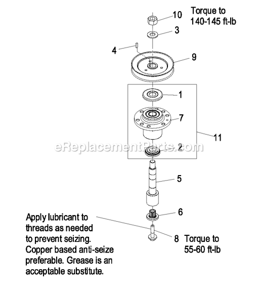 Cutter Housing Assembly (1) Diagram and Parts List for LZAS22KA484CA (850000-919999)(2010) Exmark Lawn Mower