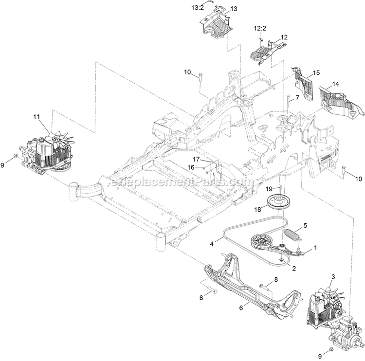 Hydraulic Assembly Diagram and Parts List for LZS801GKA524A2 (411294212-999999999)(2022) Exmark Lawn Mower