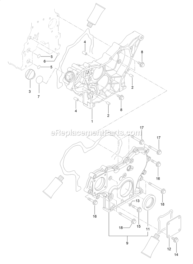 Gear Housing Assembly Diagram and Parts List for LZS88CDYM96RW0 (402082300-404314158)(2018) Exmark Lawn Mower