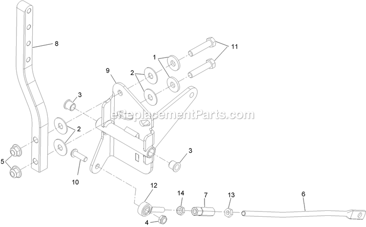 Motion Control Assembly - Rh Diagram and Parts List for PNS680KC523 (312000000-312999999)(2012) Exmark Lawn Mower