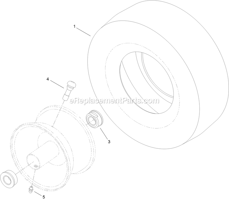 13 Inch Wheel And Tire Assembly Diagram and Parts List for QTE691KA501 (313000000-313999999)(2013) Exmark Lawn Mower