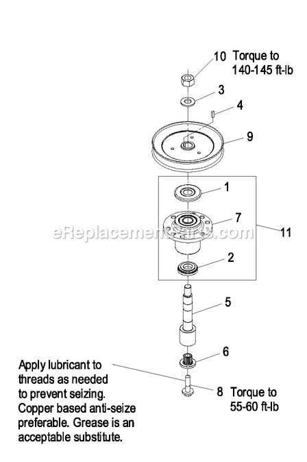Cutter Housing Assembly (3) Diagram and Parts List for LZAS22KA484CA (850000-919999)(2010) Exmark Lawn Mower