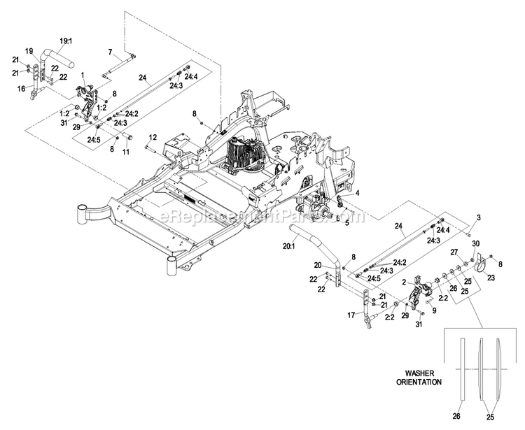 Motion Control Group Diagram and Parts List for LZA20KAS484 (850000-919999)(2010) Exmark Lawn Mower