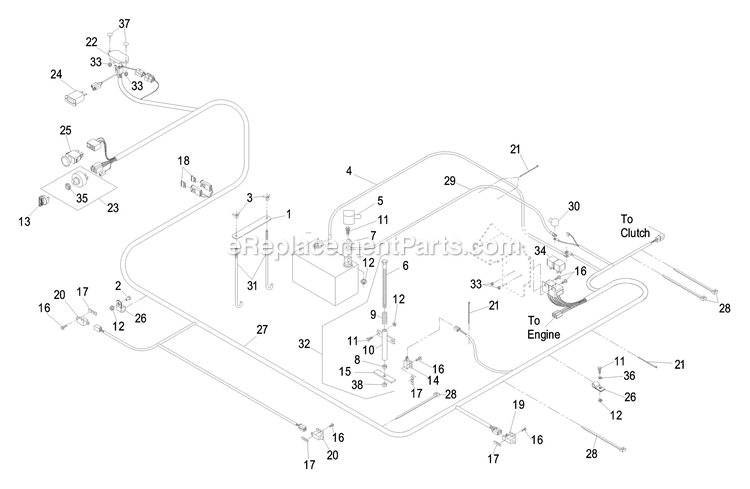 Electrical Group (2) Diagram and Parts List for LZ28KA665 (670000-719999)(2007) Exmark Lawn Mower