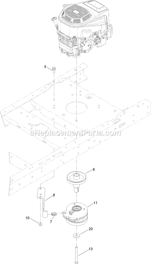 Clutch Assembly Diagram and Parts List for QTS725GKC50200 (315000000-315999999)(2015) Exmark Lawn Mower
