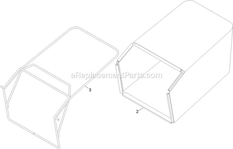 Bag Assembly Diagram and Parts List for ECS180CKA30000 (315000000-315999999)(2015) Exmark Lawn Mower