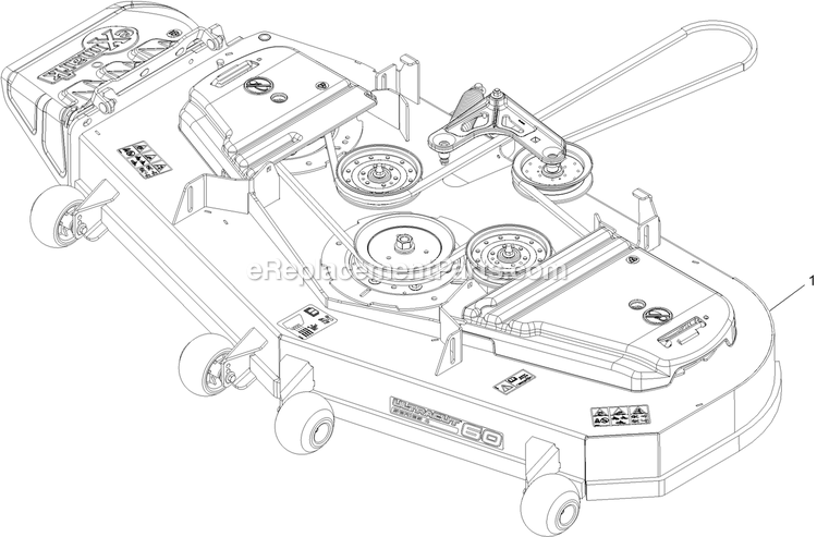 Complete Deck Assembly Diagram and Parts List for PNS730GKA604A3 (316000000-399999999)(2016) Exmark Lawn Mower