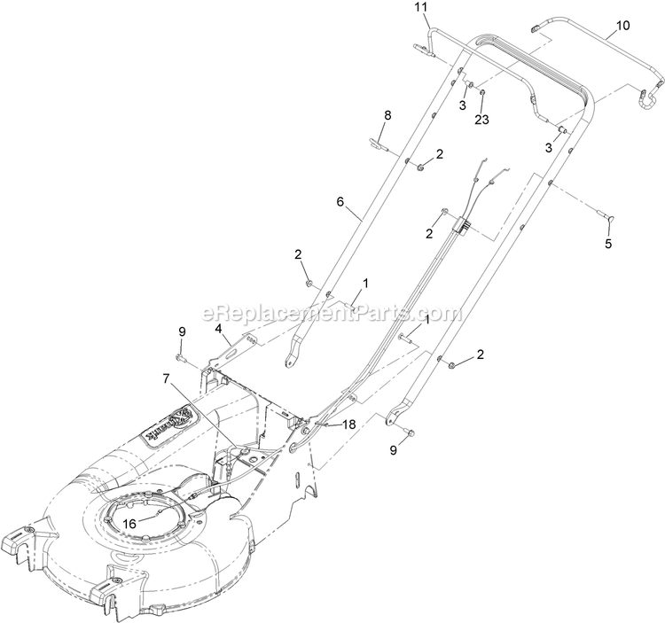 Handle Assembly Diagram and Parts List for ECSKA21 (313000000-313999999)(2013) Exmark Lawn Mower