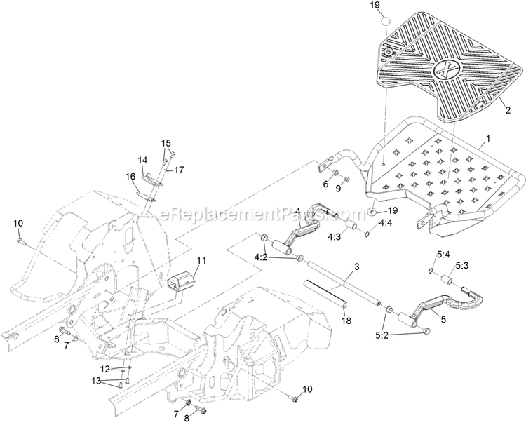 Platform Assembly Diagram and Parts List for STS651GKA48400 (406294345-408644345)(2020) Exmark Lawn Mower