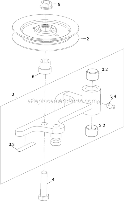 Idler Assembly Diagram and Parts List for 116-3000 (314000000-314999999)(2014) Exmark Lawn Tractor Accessories