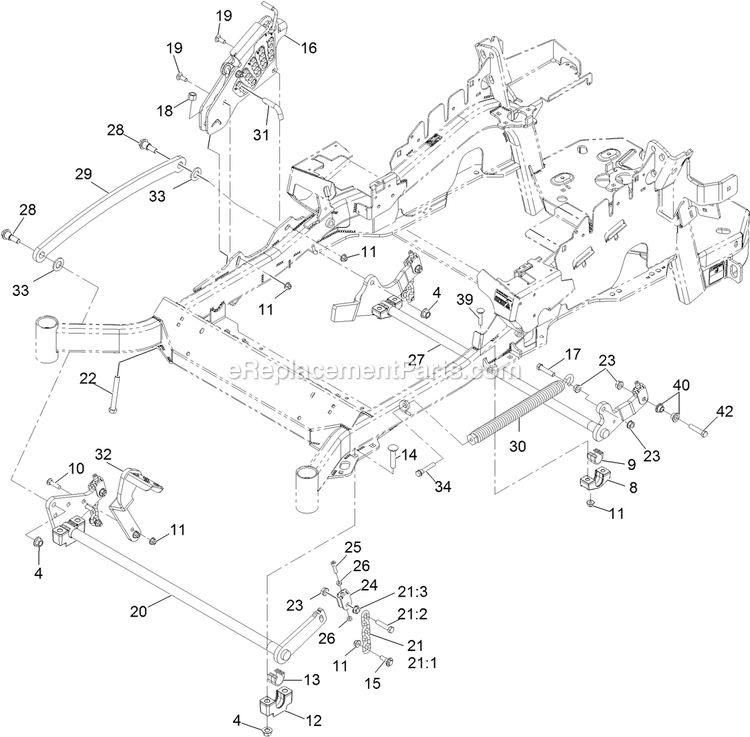 Deck Lift Assembly Diagram and Parts List for LZE740KC604 (312000000-312999999)(2012) Exmark Lawn Mower