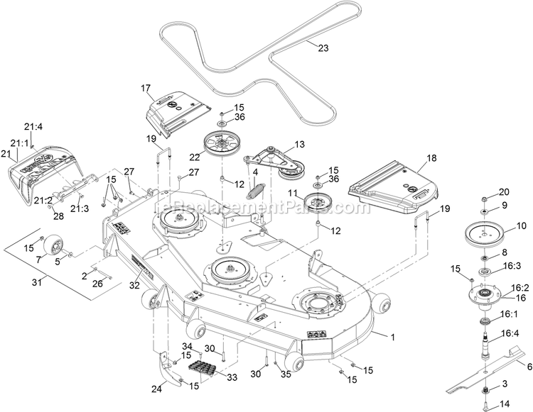 Deck Assembly Diagram and Parts List for LZX980EKC72600 (400000000-402082299)(2017) Exmark Lawn Mower