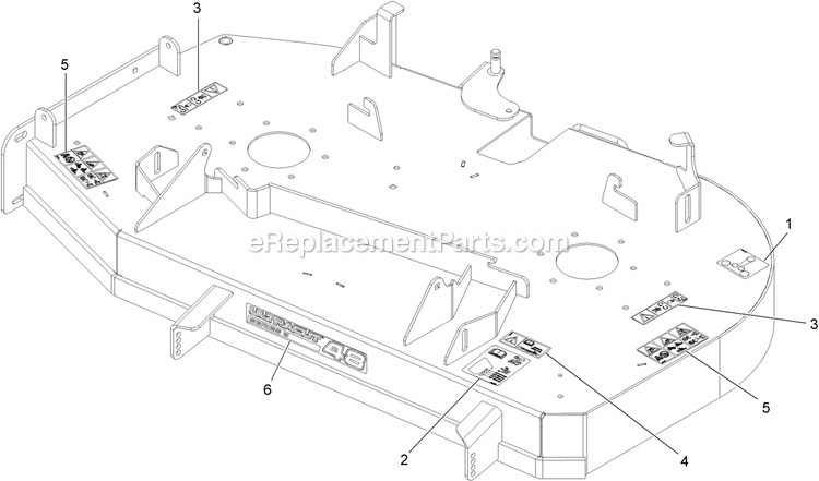 Deck With Decals Assembly Diagram and Parts List for RAE691GKA48C00 (408644346-999999999)(2021) Exmark Lawn Mower