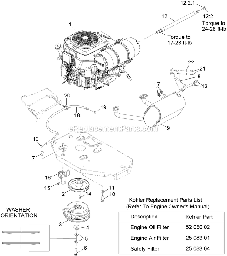 Engine Assembly Diagram and Parts List for LZS742KC604 (314000000-314999999)(2014) Exmark Lawn Mower