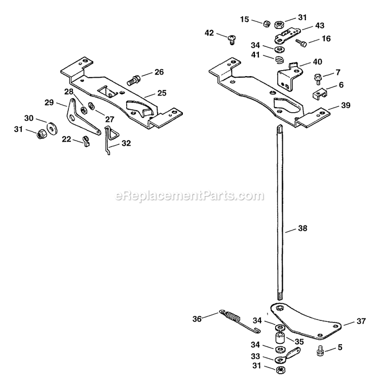 Engine Controls (2) Diagram and Parts List for TR-20KC (102000-114999)(1995) Exmark Lawn Mower