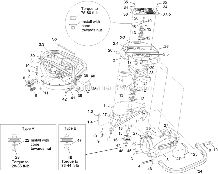 Blower Assembly Diagram and Parts List for LZUVQD11 (312000000-312999999)(2012) Exmark Lawn Tractor Accessories