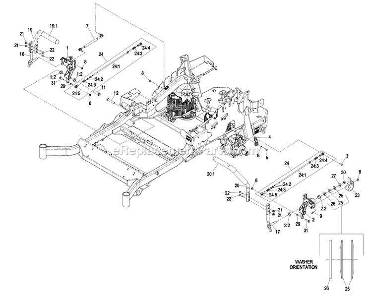 Motion Control Group Diagram and Parts List for LZAS22KA484CA (850000-919999)(2010) Exmark Lawn Mower