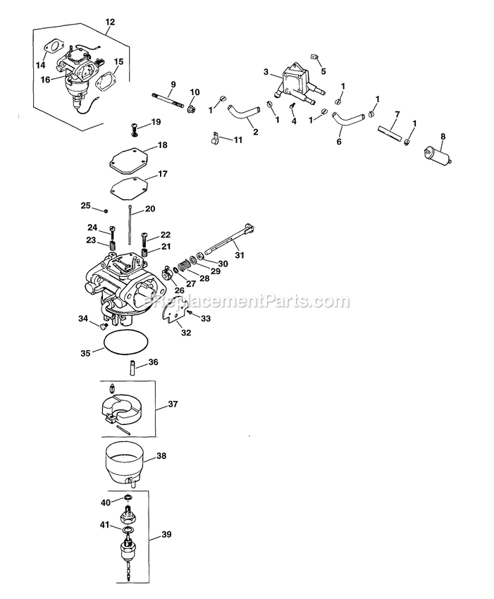 Fuel System (1) Diagram and Parts List for TR-20KC (102000-114999)(1995) Exmark Lawn Mower