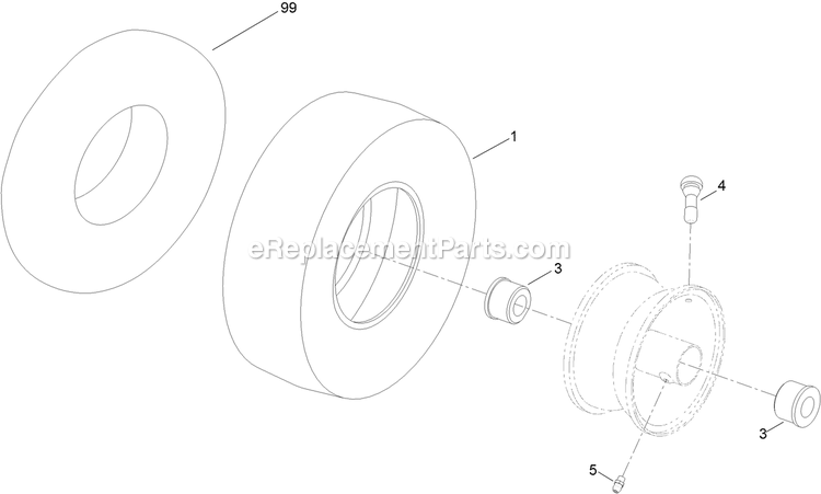 Caster Wheel Assembly Diagram and Parts List for QTS691KA422 (314000000-314999999)(2014) Exmark Lawn Mower