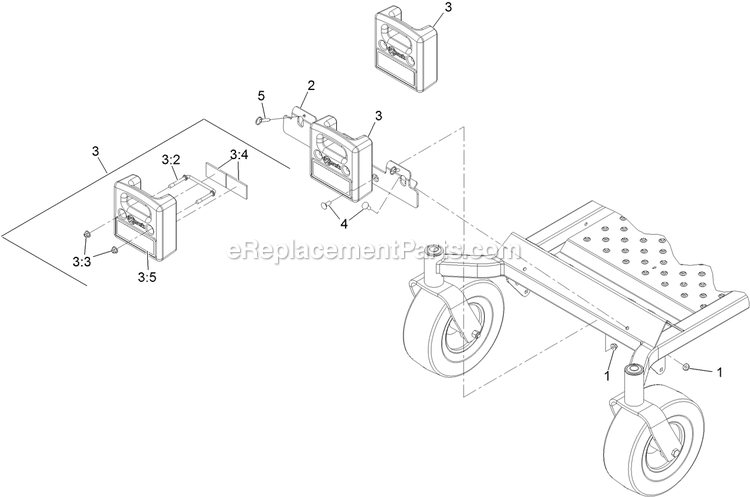 Weight Assembly Diagram and Parts List for 116-5000 (406294345-999999999)(2020) Exmark Lawn Tractor Accessories