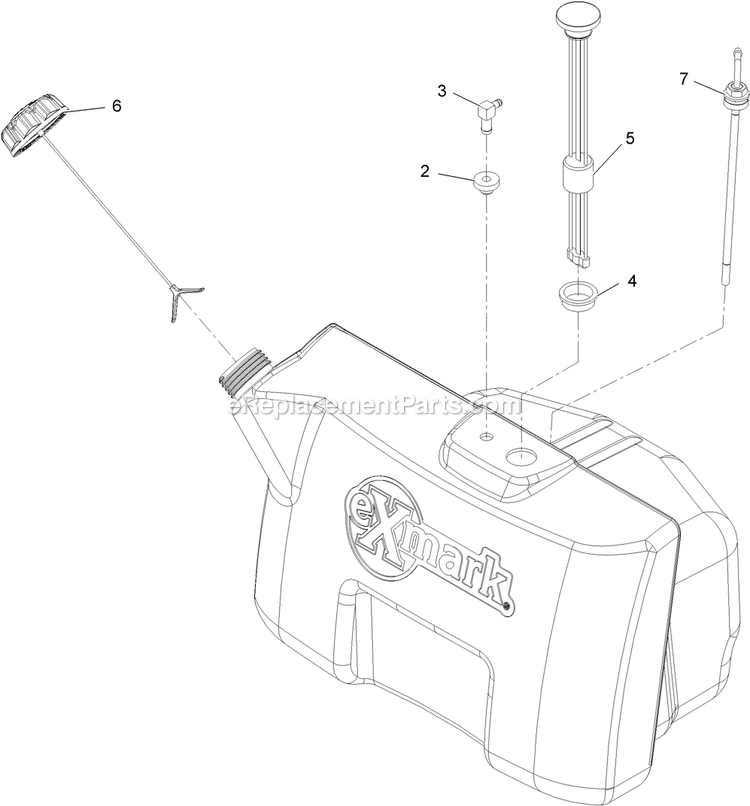 Fuel Tank Assembly Diagram and Parts List for VT24KA484CA (920000-999999)(2011) Exmark Lawn Mower