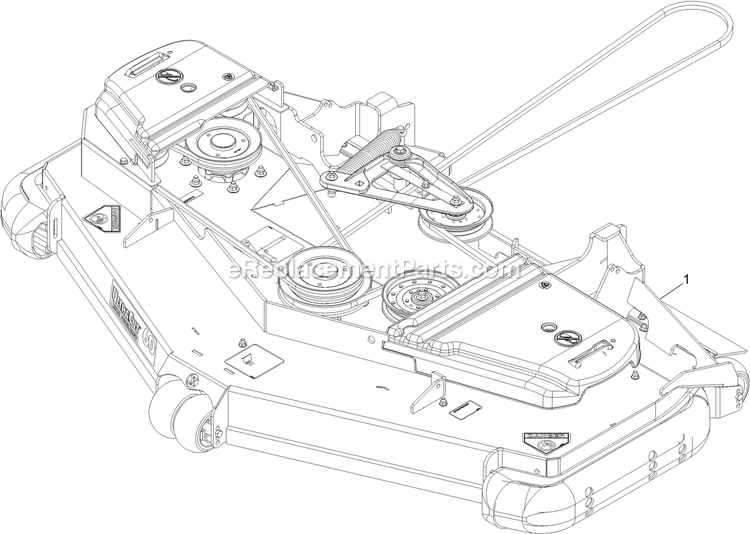 Complete Deck Assembly Diagram and Parts List for LZS740EKC60RS (314000000-314999999)(2014) Exmark Lawn Mower