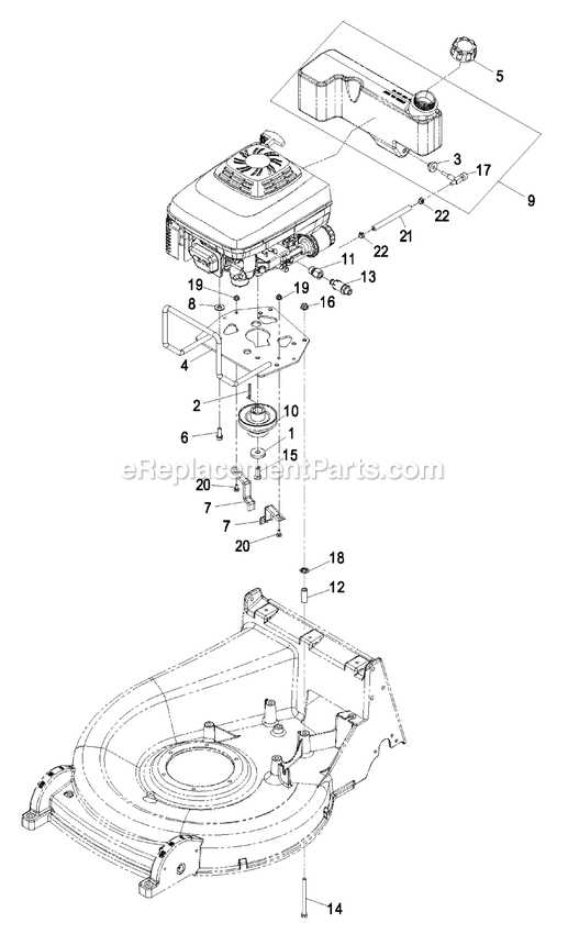 Engine Assembly Diagram and Parts List for M266KASPC (510000-599999)(2005) Exmark Lawn Mower