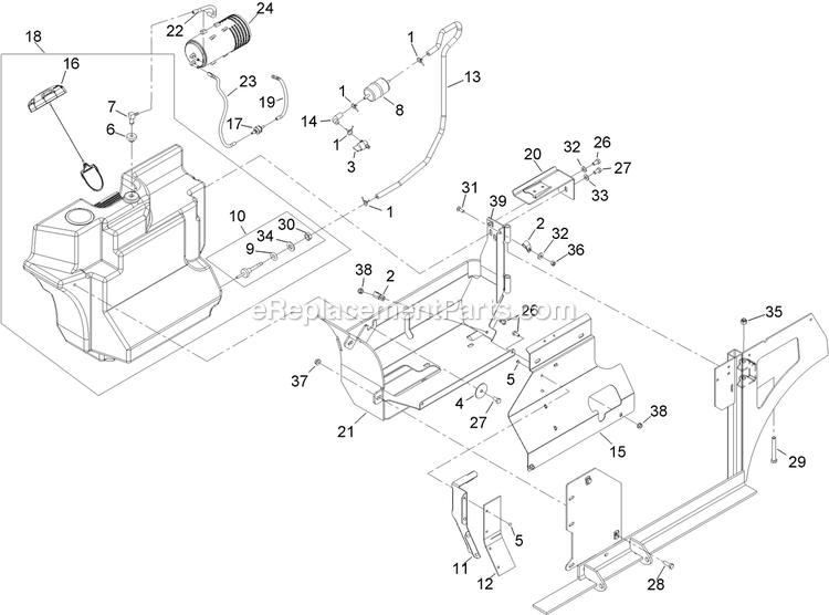 Fuel Assembly Diagram and Parts List for NV27KC (920000-999999)(2011) Exmark Lawn Mower