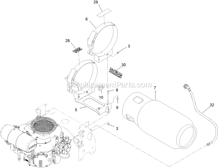 Fuel Assembly Diagram and Parts List for TTS680PKC483E0 (316000000-399999999)(2016) Exmark Lawn Mower