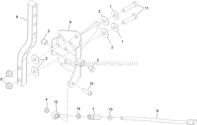 Motion Control Assembly - Lh Diagram and Parts List for PNS680KC523 (312000000-312999999)(2012) Exmark Lawn Mower