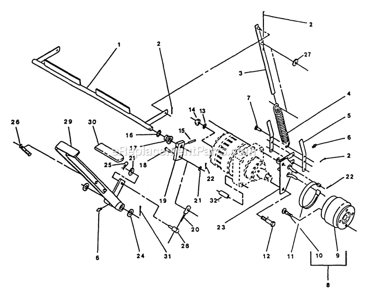 Parking Brakes Diagram and Parts List for EX20KC (130000-149999)(1997) Exmark Lawn Mower