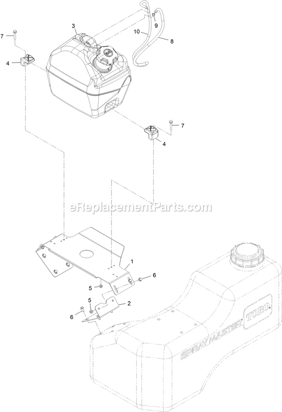Fuel Assembly Diagram and Parts List for 34237 400000000-407088177 Exmark Sprayer