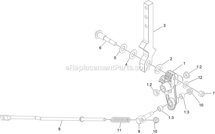 Lh And Rh Control Arm Assembly Diagram and Parts List for RAE691GKA48C00 (408644346-999999999)(2021) Exmark Lawn Mower